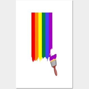 Painting a gay pride rainbow Posters and Art